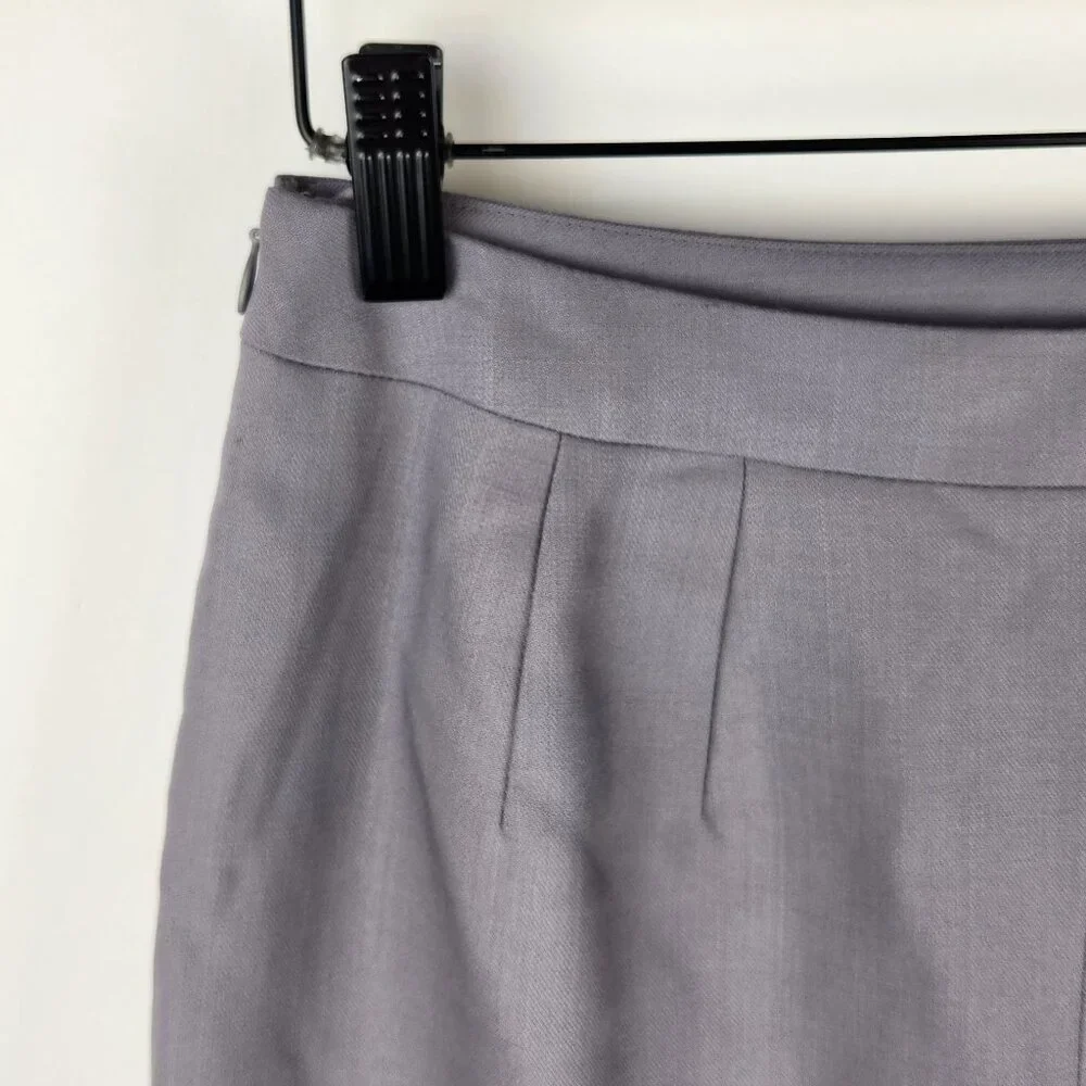 NWT Talbots Italian Wool Stretch Mini Pencil Skirt Gray sz 4P